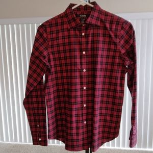 Chaps Women Small Red and Black Button Down Shirt